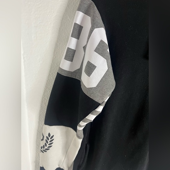 PINK Victoria’s Secret 🐶 Colorblock Hoodie 🖤 Gray White Pullover – XS - Picture 2 of 5